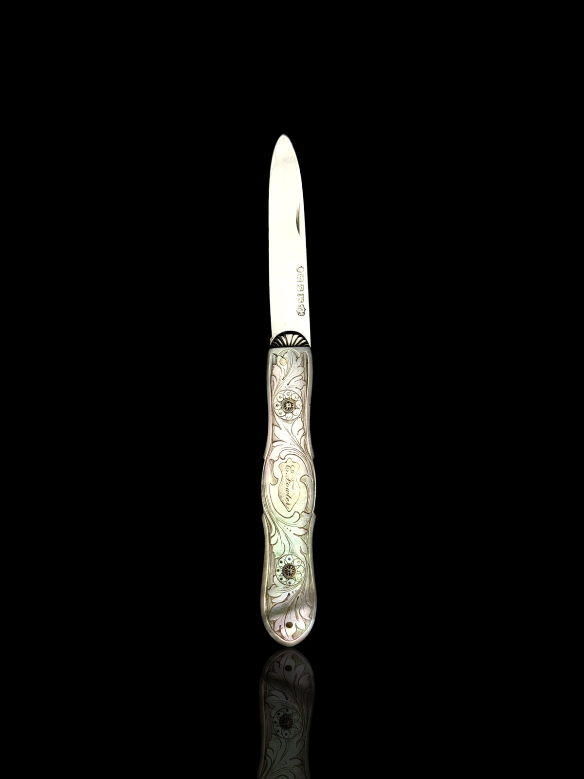 Mother-of-Pearl & Sterling Silver Pocket Knife - Thomas Marples, 1858.