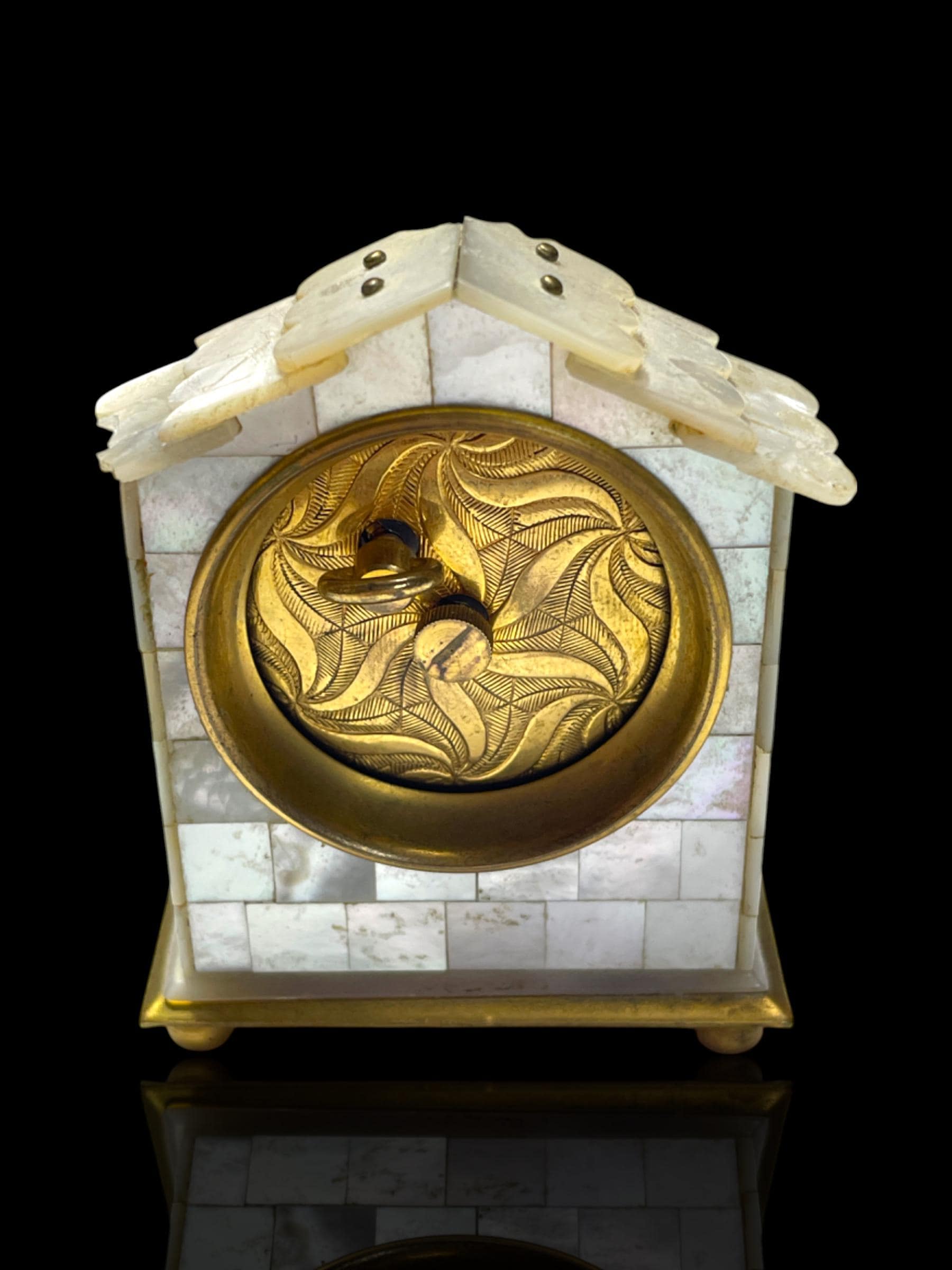 Rare Swiss Mother of Pearl Clock: Circa 1910, Solomax Watch Company