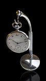 Swiss-Made Steel Pocket Watch with Desk Stand & Keychain