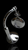 Swiss-Made Steel Pocket Watch with Desk Stand & Keychain