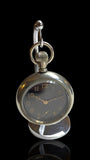 Nickel and Black-faced Elgin Pocket Watch. With Stand.