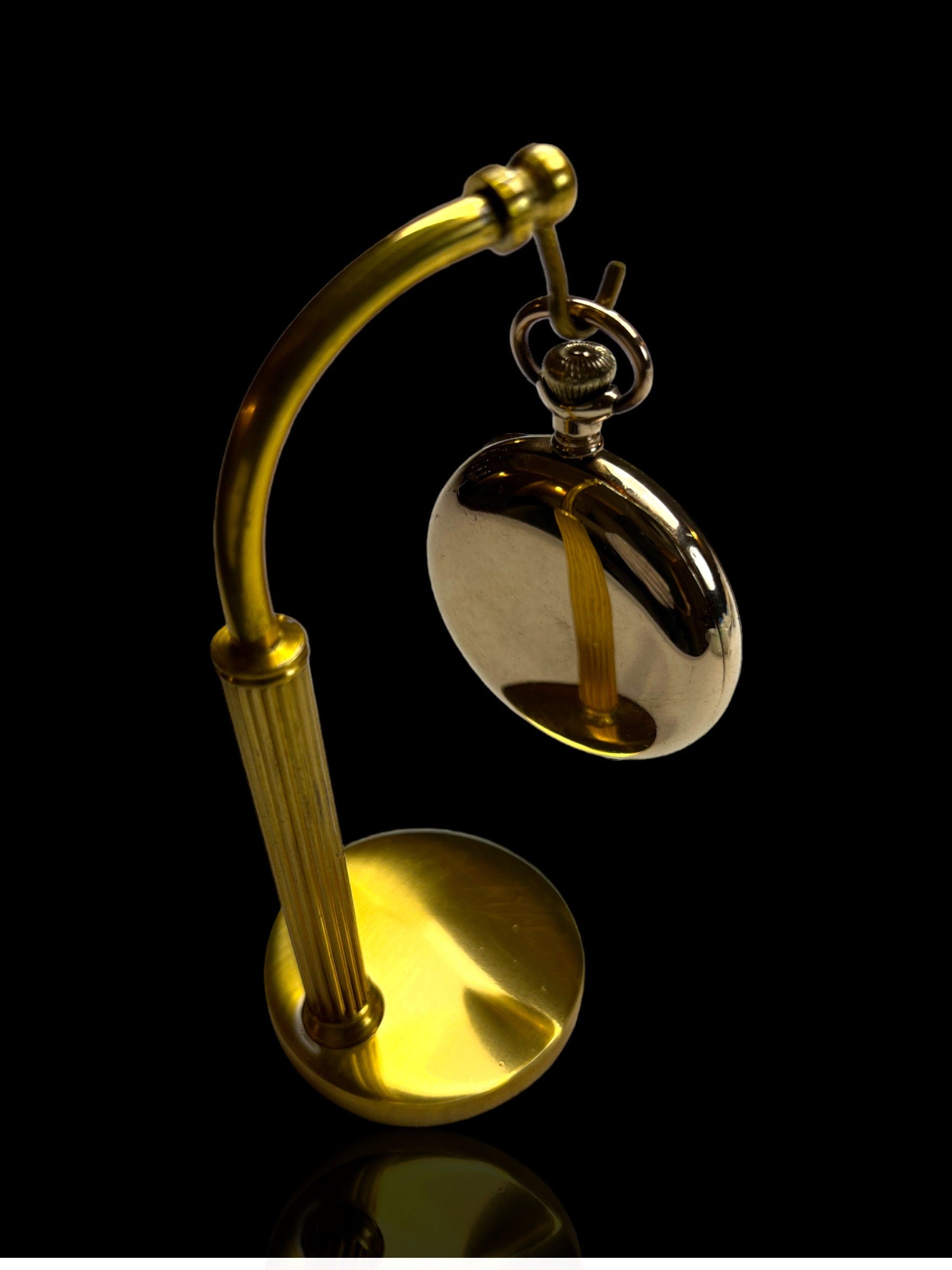 Gold-Plate Waltham Pocket Watch with Display Stand: 15 Jewel Movement