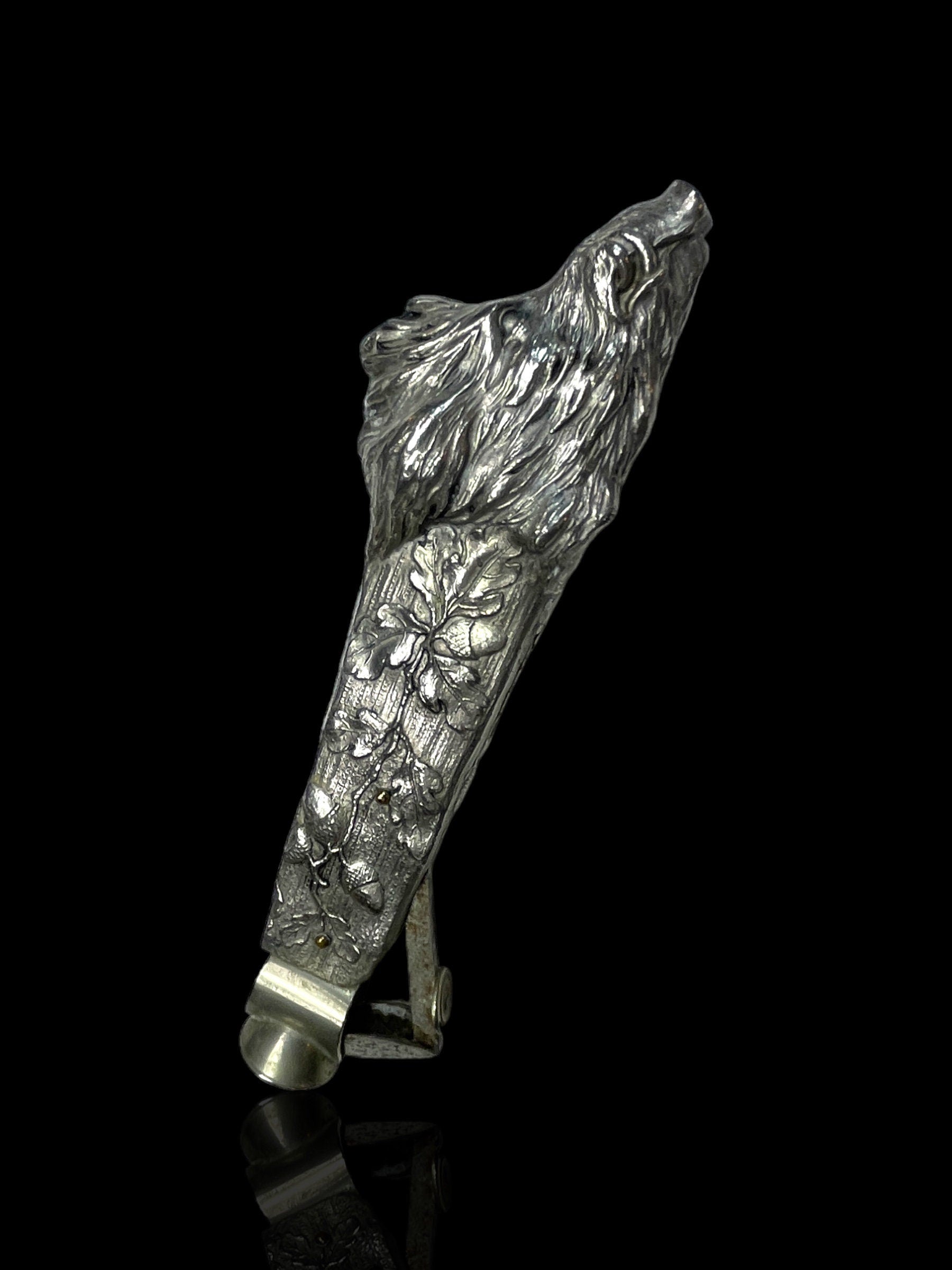 Exceptional Boar Head Silver-Plate Cigar Cutter.