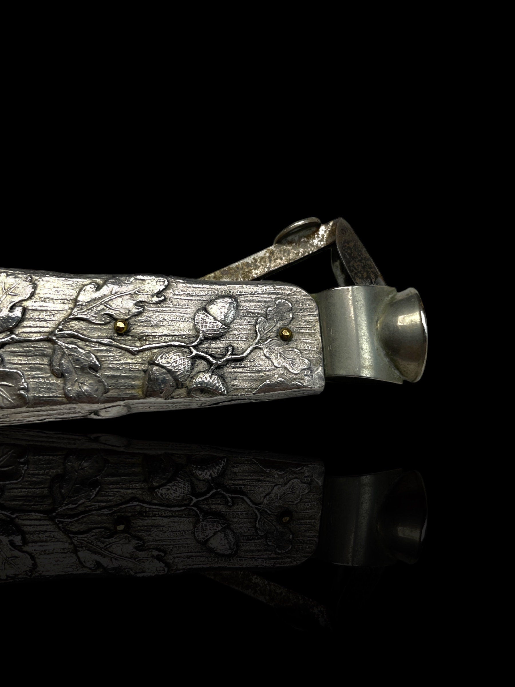 Exceptional Boar Head Silver-Plate Cigar Cutter.