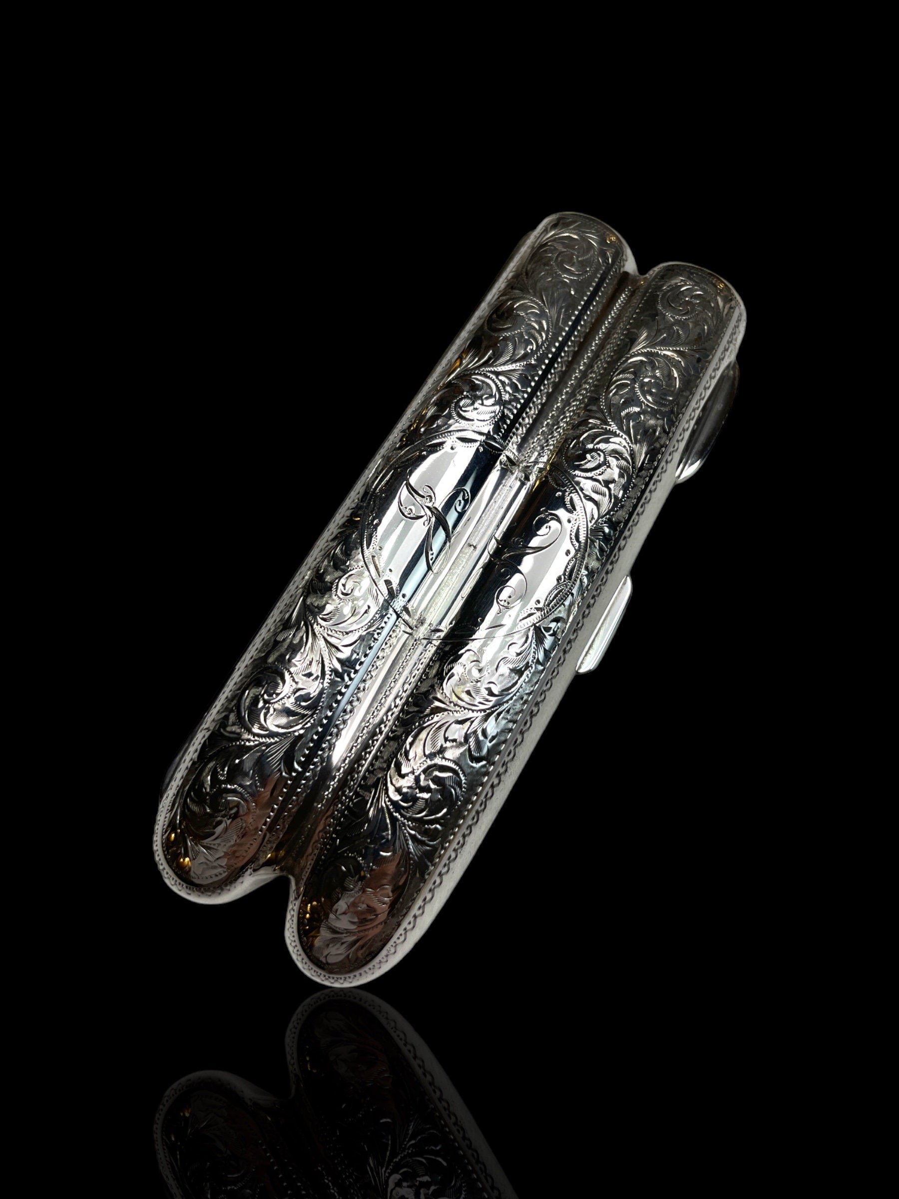 Sterling Silver Cigar Case: 1899, Henry Pope, England.