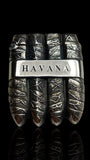 Exceptional Vintage Cigar-shaped Sterling Silver Vesta (Match Holder) . Engraved 'Havana'.
