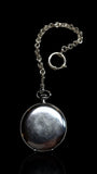 Swiss-Made Steel Pocket Watch with Desk Stand & Keychain