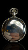 Nickel and Black-faced Elgin Pocket Watch. With Stand.