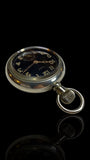 Nickel and Black-faced Elgin Pocket Watch. With Stand.