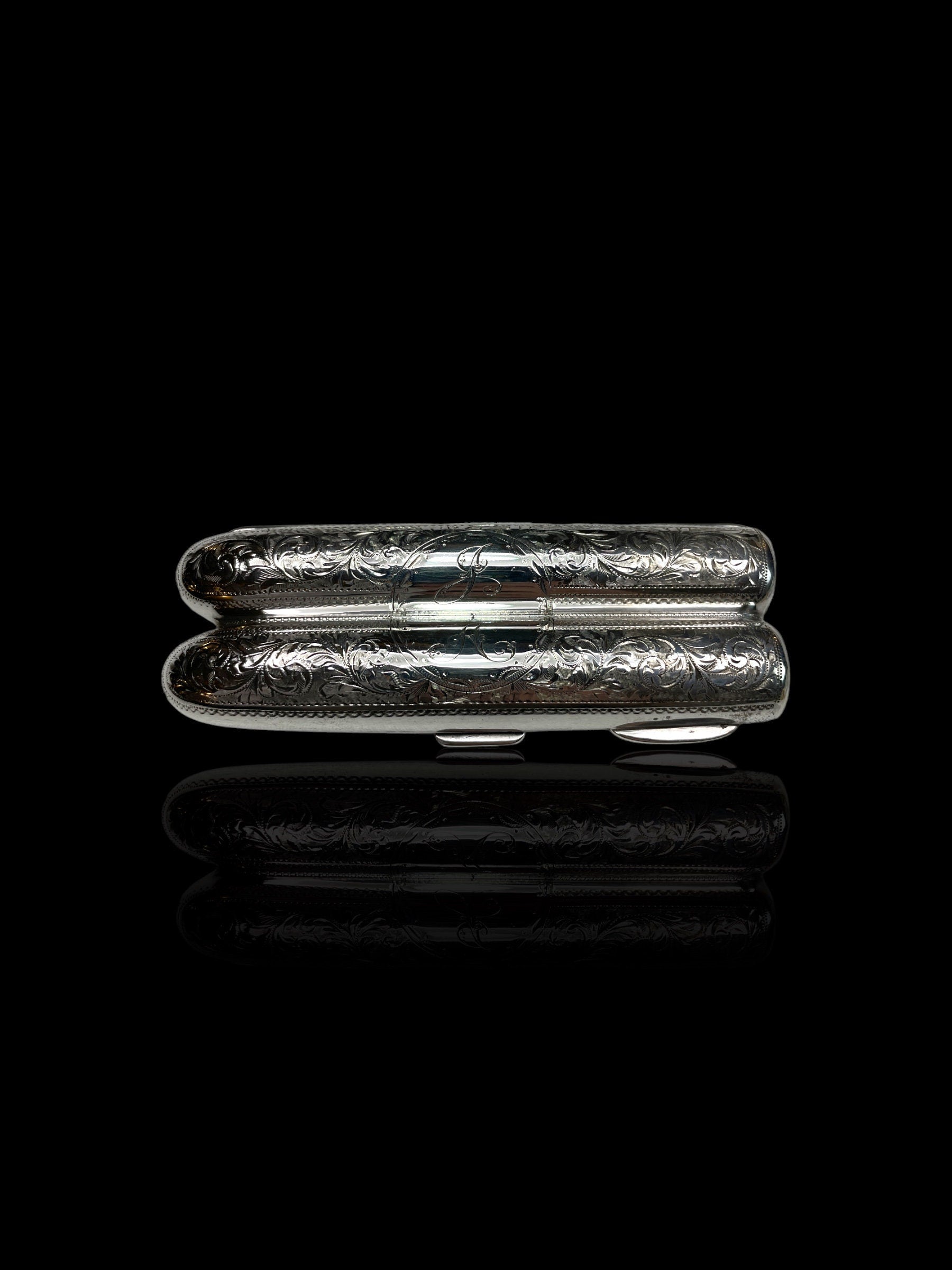 Sterling Silver Cigar Case: 1899, Henry Pope, England.