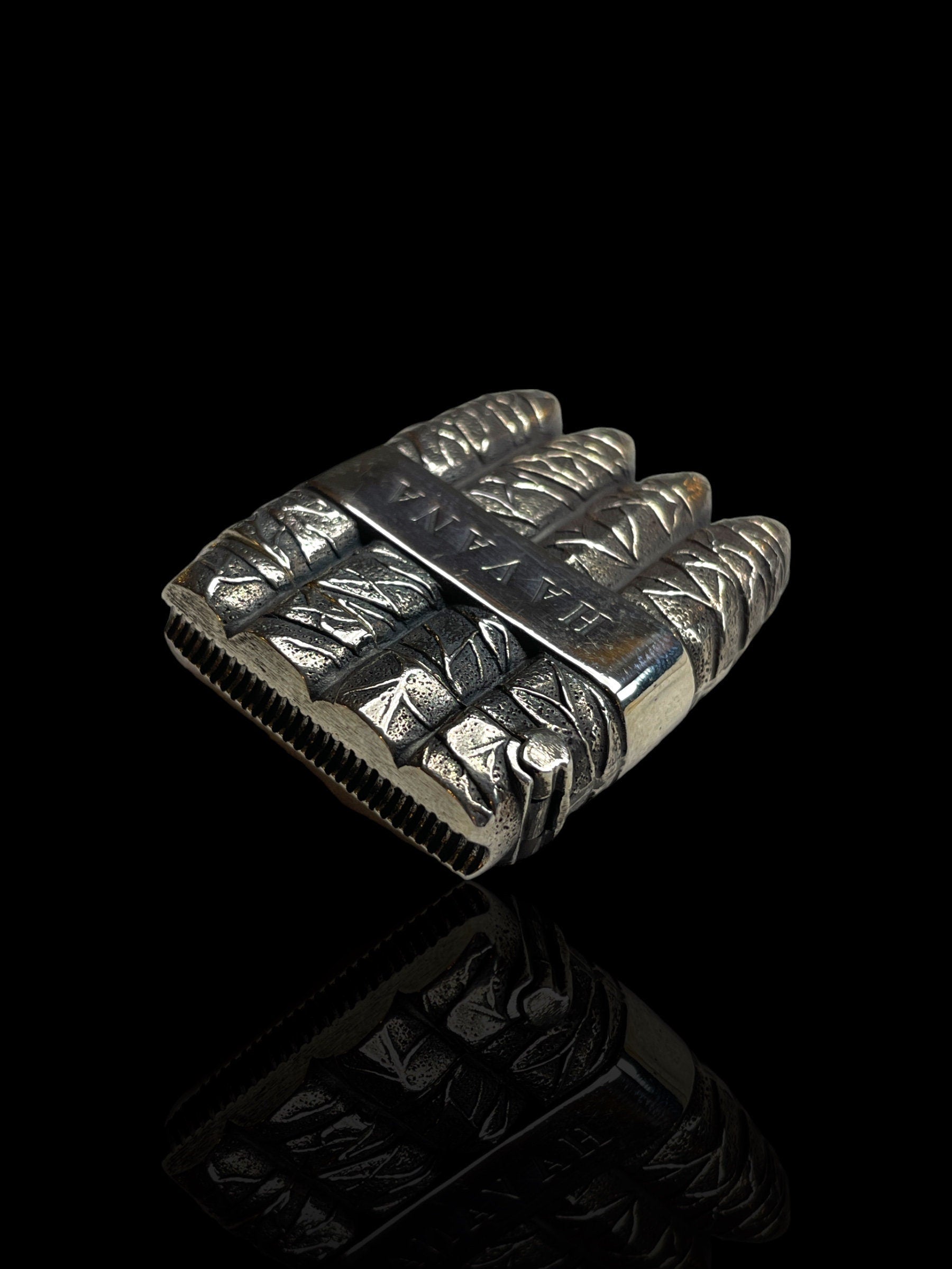 Exceptional Vintage Cigar-shaped Sterling Silver Vesta (Match Holder) . Engraved 'Havana'.