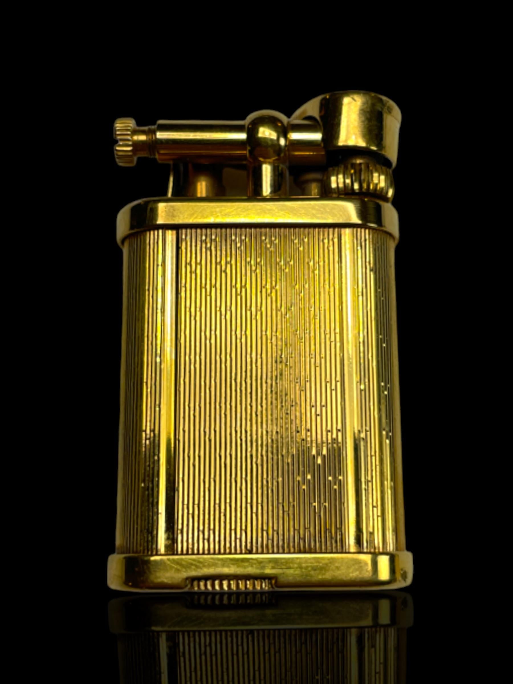 Fine and Rare Gold-Plate Vintage Dunhill Lighter.