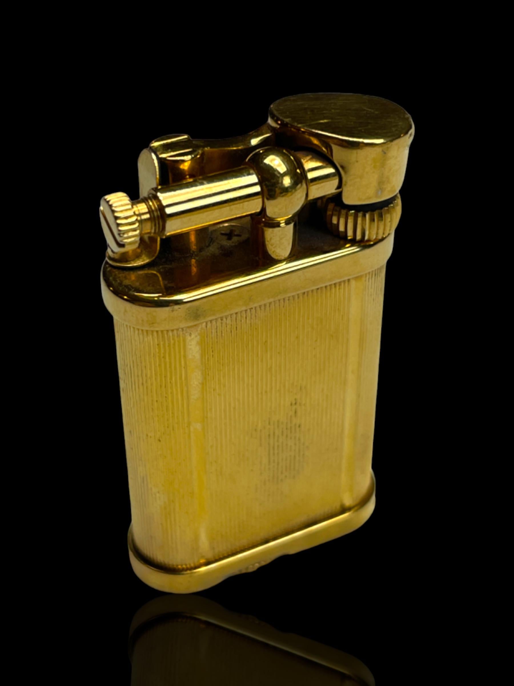 Fine and Rare Gold-Plate Vintage Dunhill Lighter.