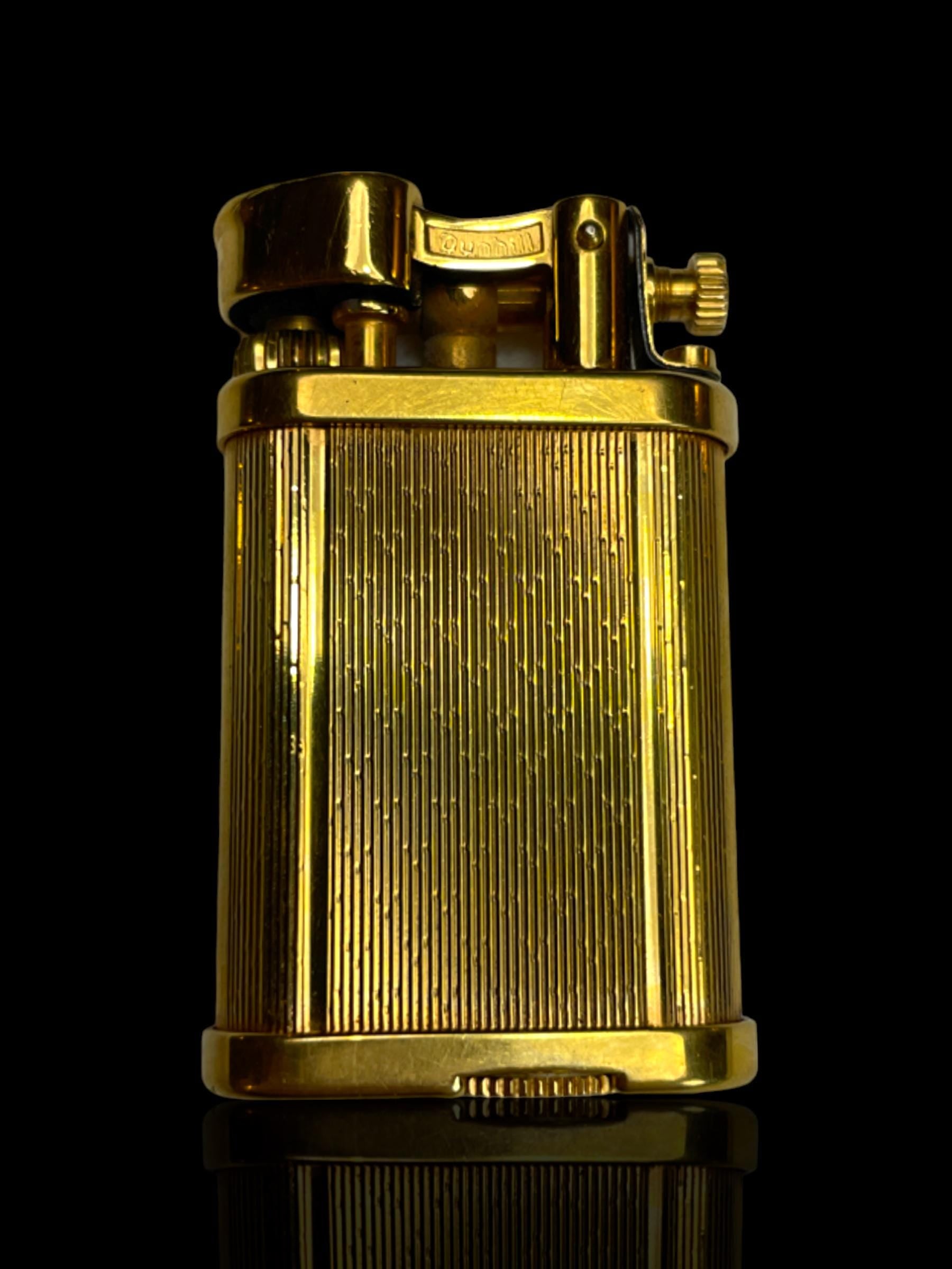 Fine and Rare Gold-Plate Vintage Dunhill Lighter.