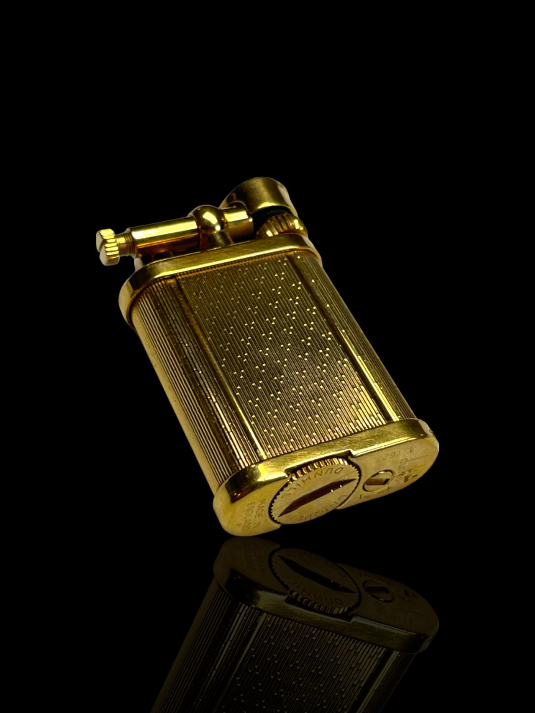 Fine and Rare Gold-Plate Vintage Dunhill Lighter.