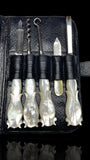 Mother of Pearl Travelling Vanity Set. Cased.
