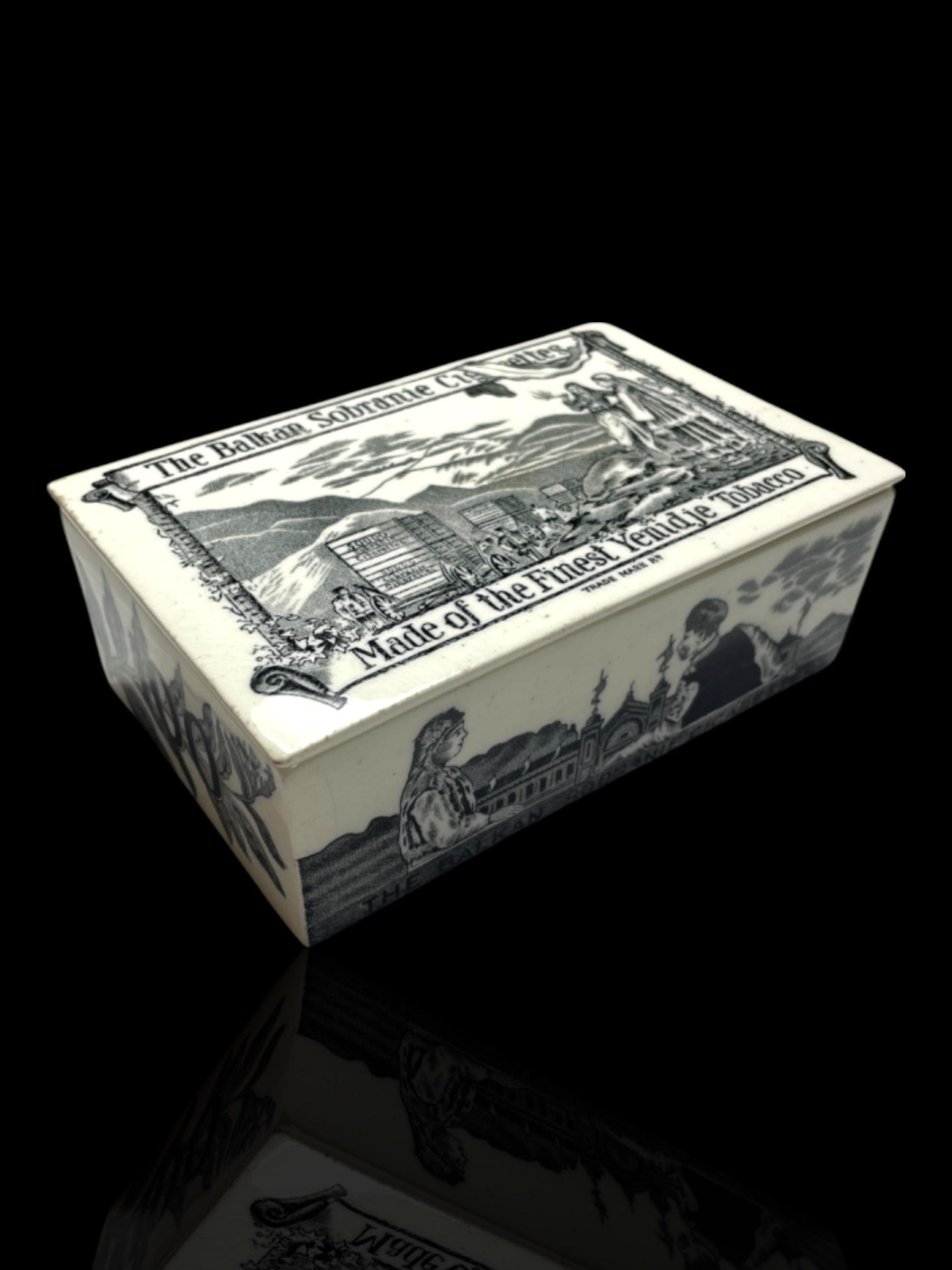 Vintage Porcelain Balkan Sobranie Tabacco Box, England.