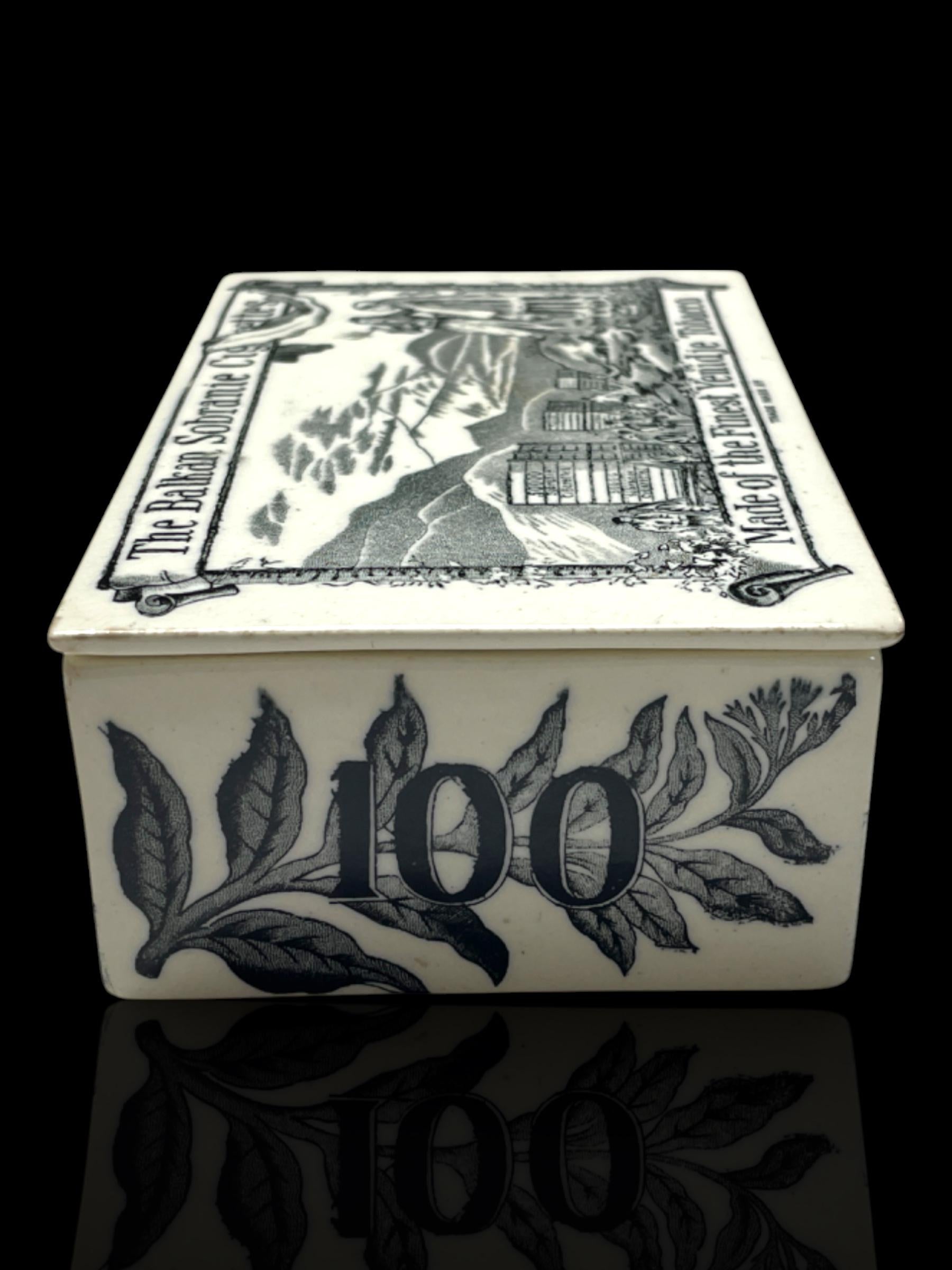 Vintage Porcelain Balkan Sobranie Tabacco Box, England.