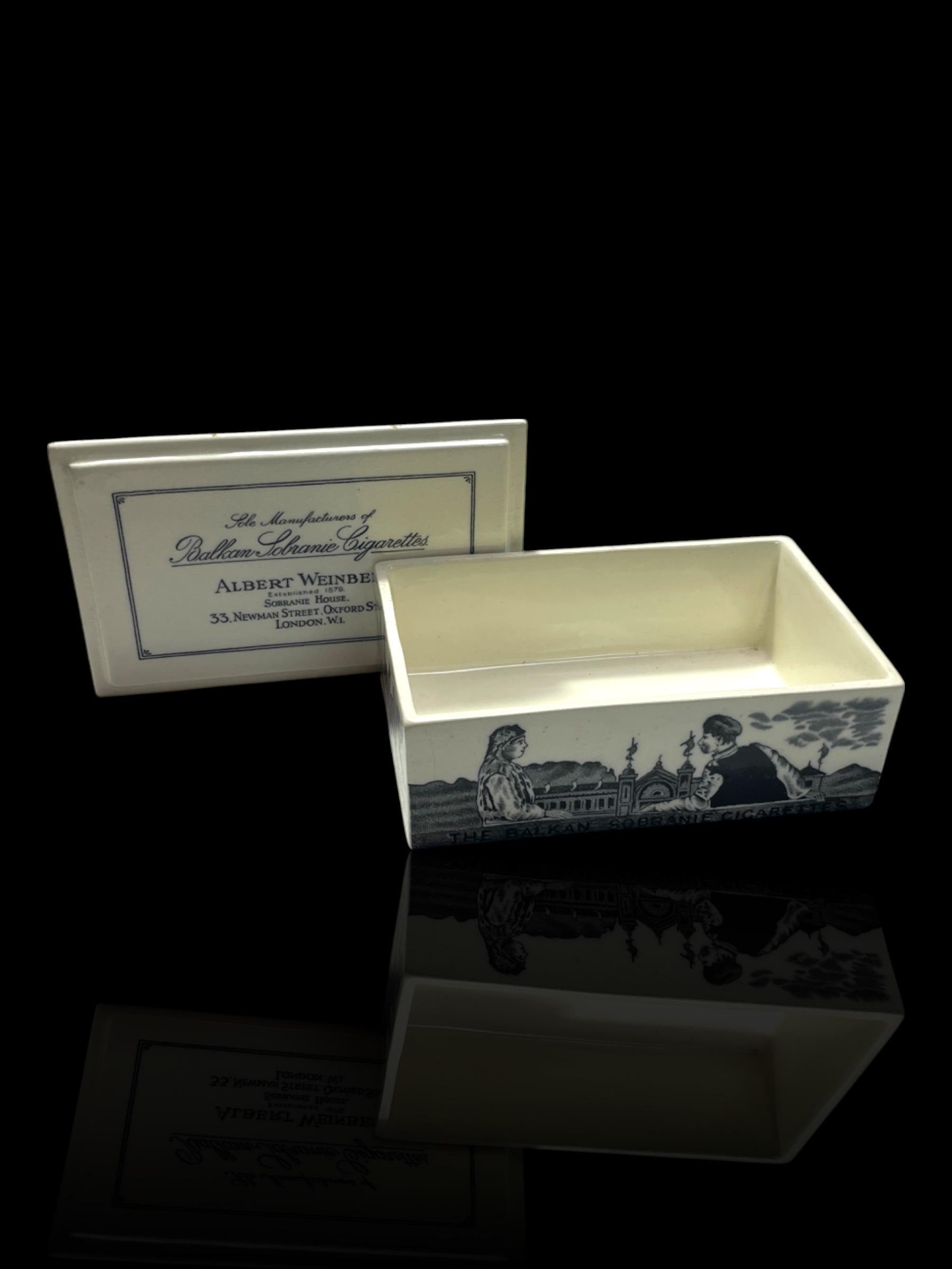 Vintage Porcelain Balkan Sobranie Tabacco Box, England.