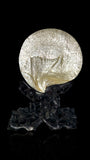 Rare and Large Qing Dynasty Carved Pearl Shell. Original Hand-Carved Stand