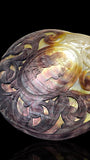 Large Antique Convict-Carved Pearl Shell Art: Circa 1880, New Caledonia. With Stand.