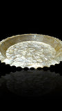 Large Antique Goa Mother of Pearl Serving Dish. With Stand.