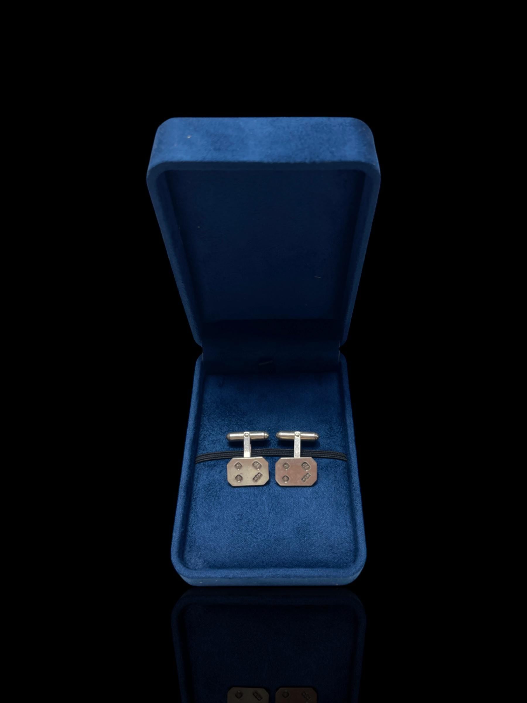 Vintage English Hallmarks Sterling Silver Cufflinks: 1947, Mappin and Webb.