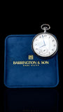 Swiss-Made Steel Pocket Watch with Desk Stand & Keychain
