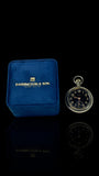 Nickel and Black-faced Elgin Pocket Watch. With Stand.