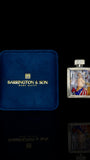 Art Deco Style Hip-Silver Flask with Enamel Nude and American Flag Motif. Cased.