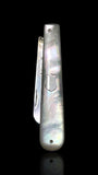 Antique Mother of Pearl Sterling Silver Folding Pocket Knife, London. Cased.