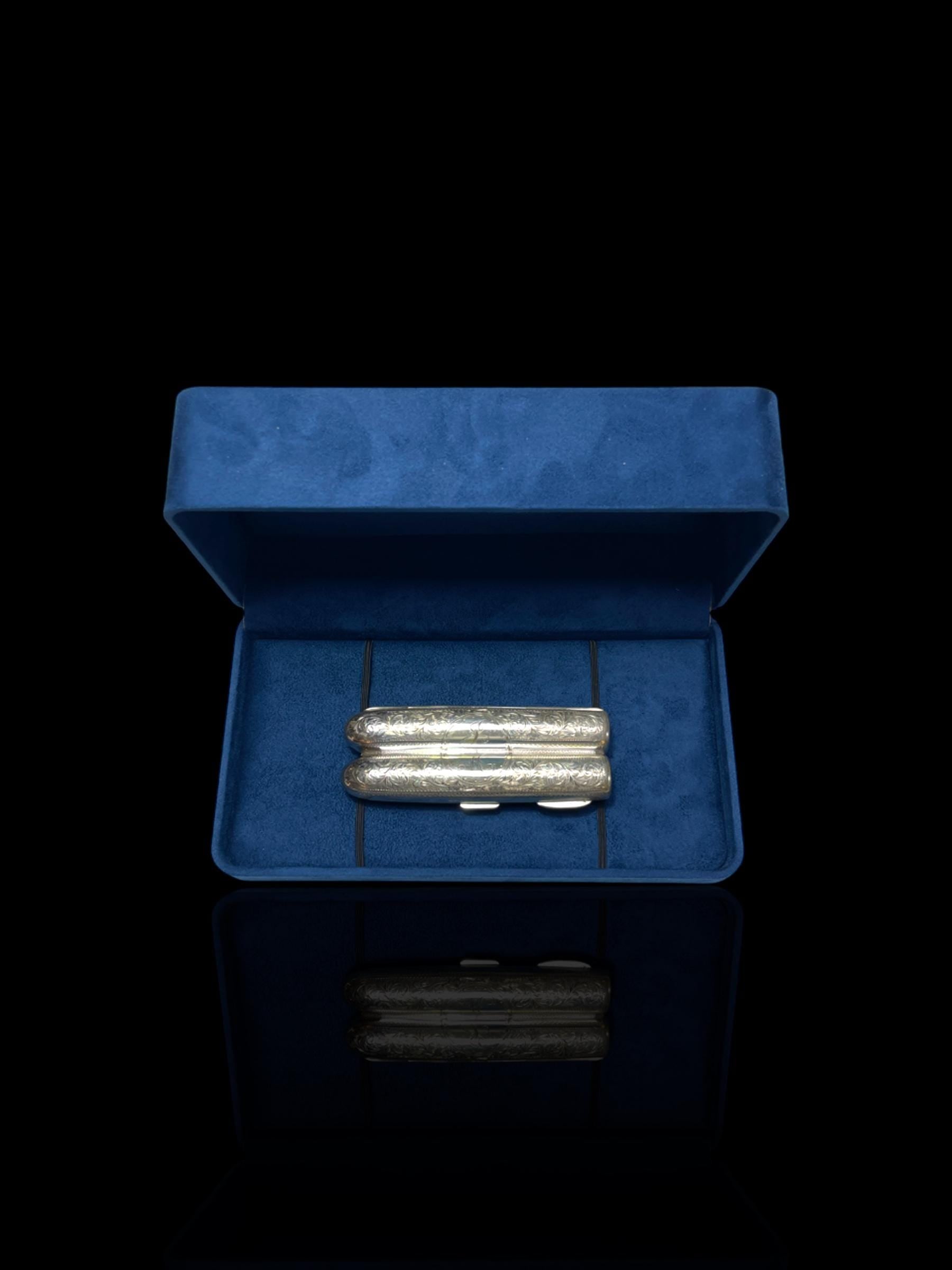 Sterling Silver Cigar Case: 1899, Henry Pope, England.