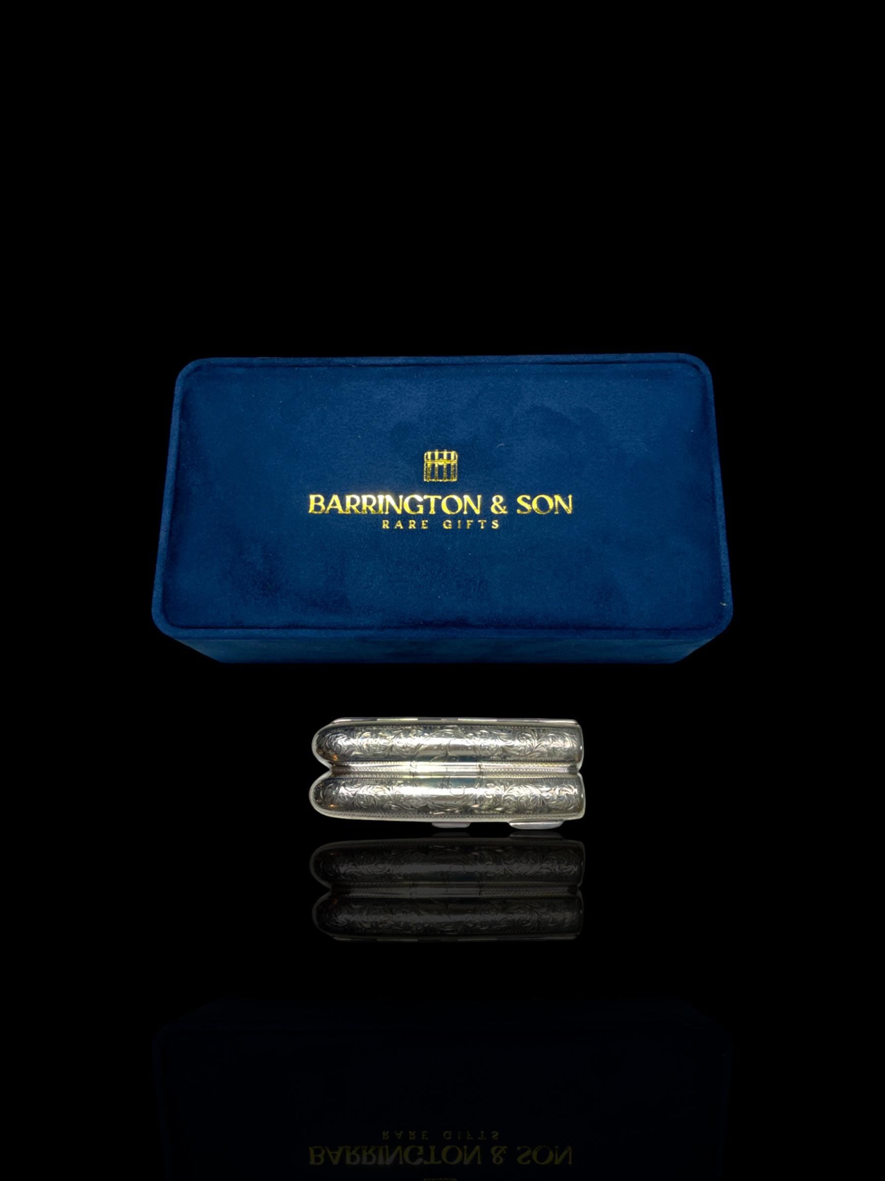 Sterling Silver Cigar Case: 1899, Henry Pope, England.
