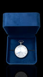 Swiss-Made Steel Pocket Watch with Desk Stand & Keychain