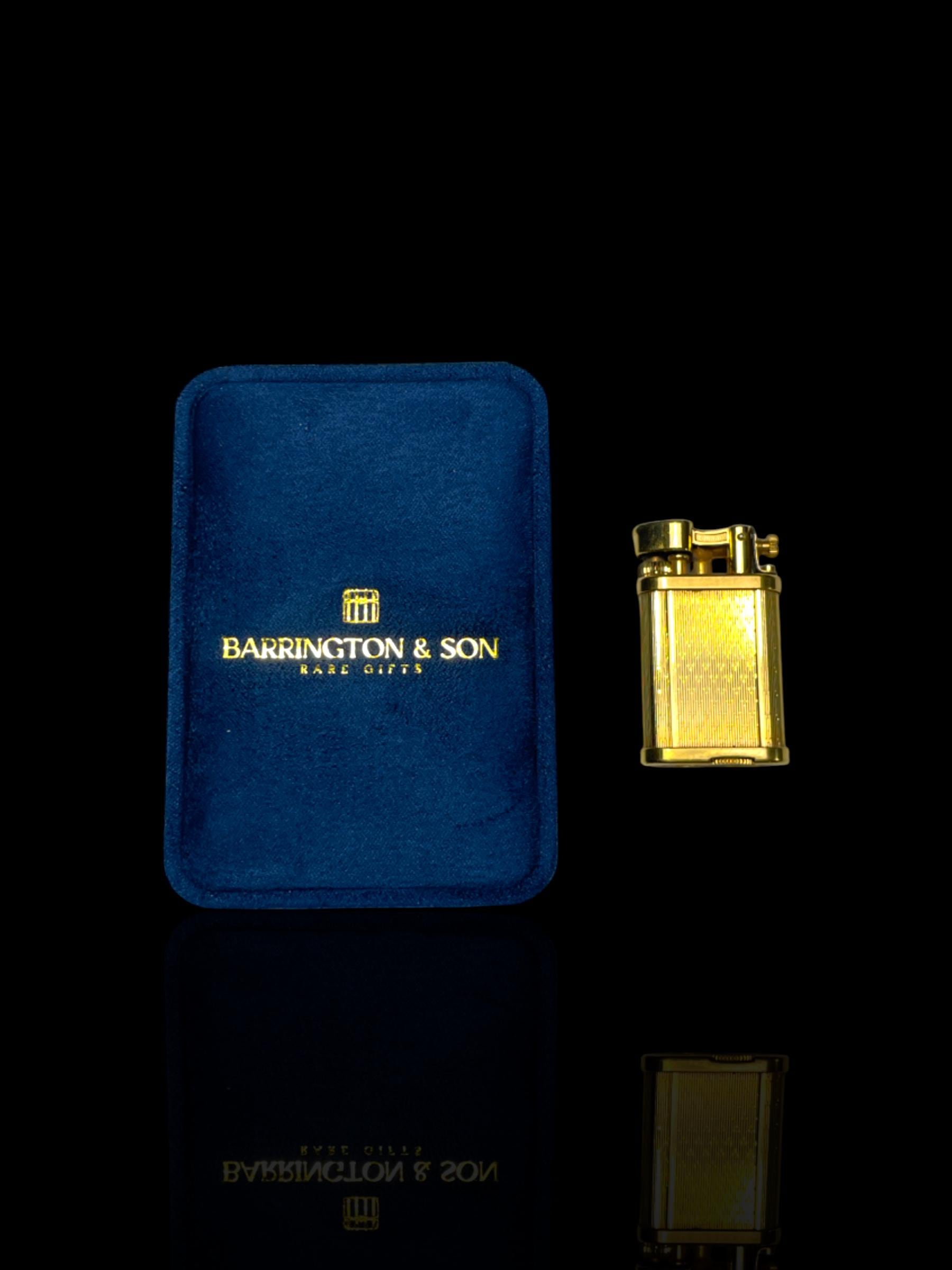 Fine and Rare Gold-Plate Vintage Dunhill Lighter.