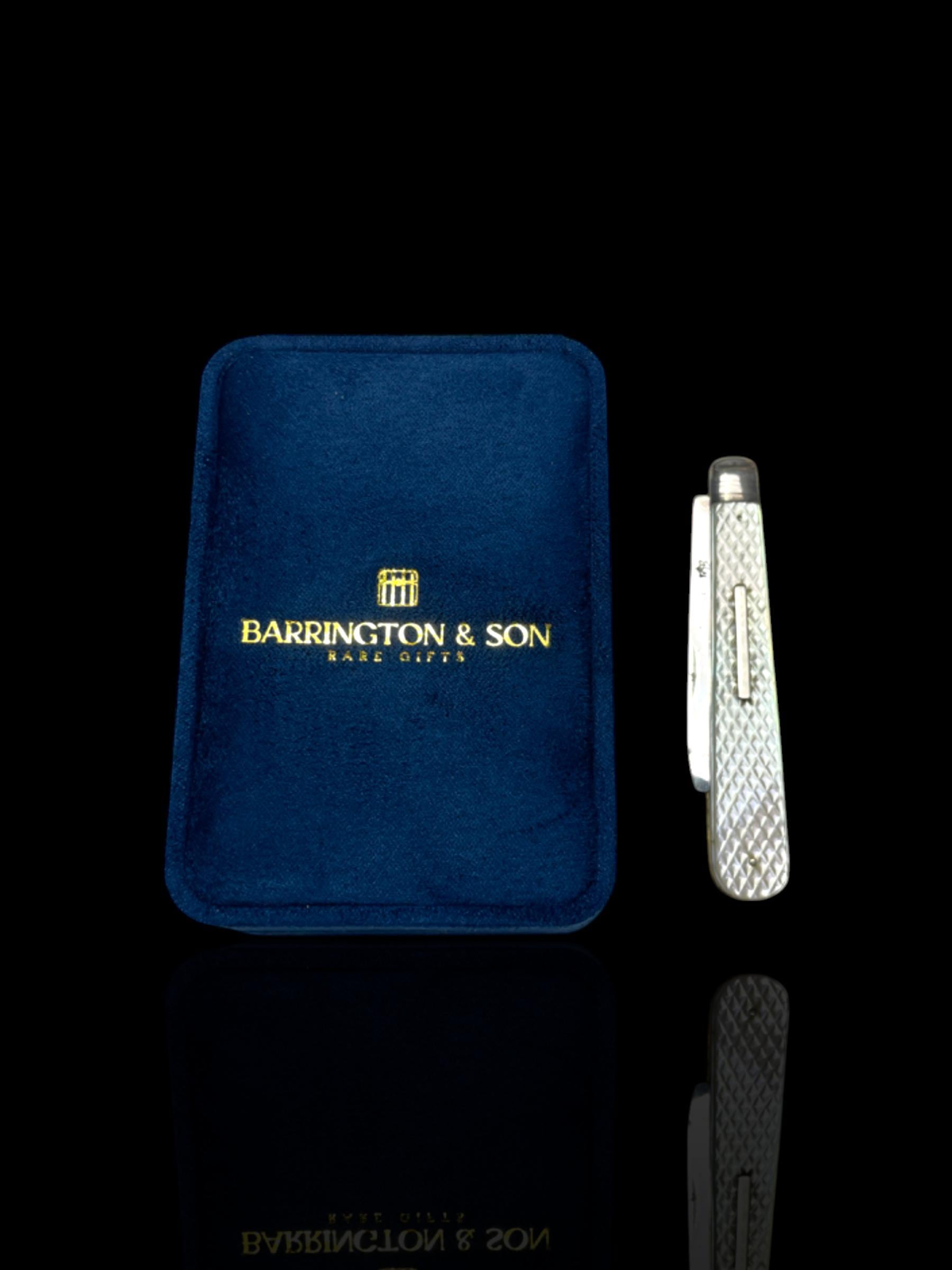Antique Mother of Pearl Sterling Silver Pocket Knife: 19th Century, George Unite, England.
