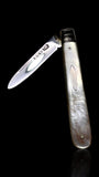 Antique Pocket Knife: 1910, James Fenton, England. Mother of Pearl and Stirling Silver. Cased.