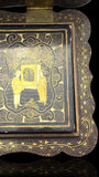 19th Century Lacquer Games Box. Hand-Painted.