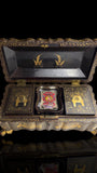 19th Century Lacquer Games Box. Hand-Painted.