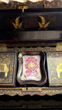 19th Century Lacquer Games Box. Hand-Painted.