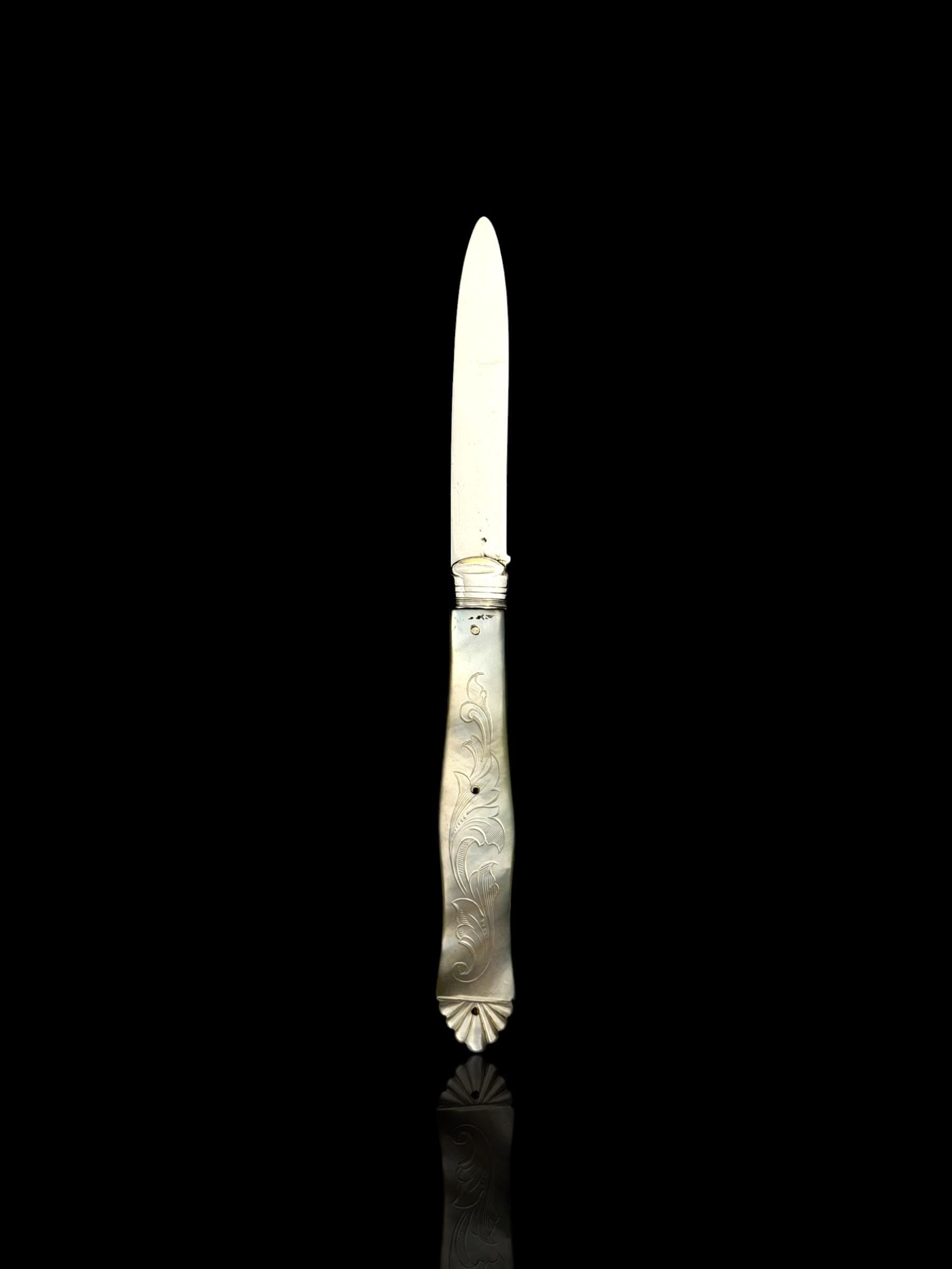 Antique Pocket Knife. 1876, Mother of Pearl and Sterling Silver. Cased.