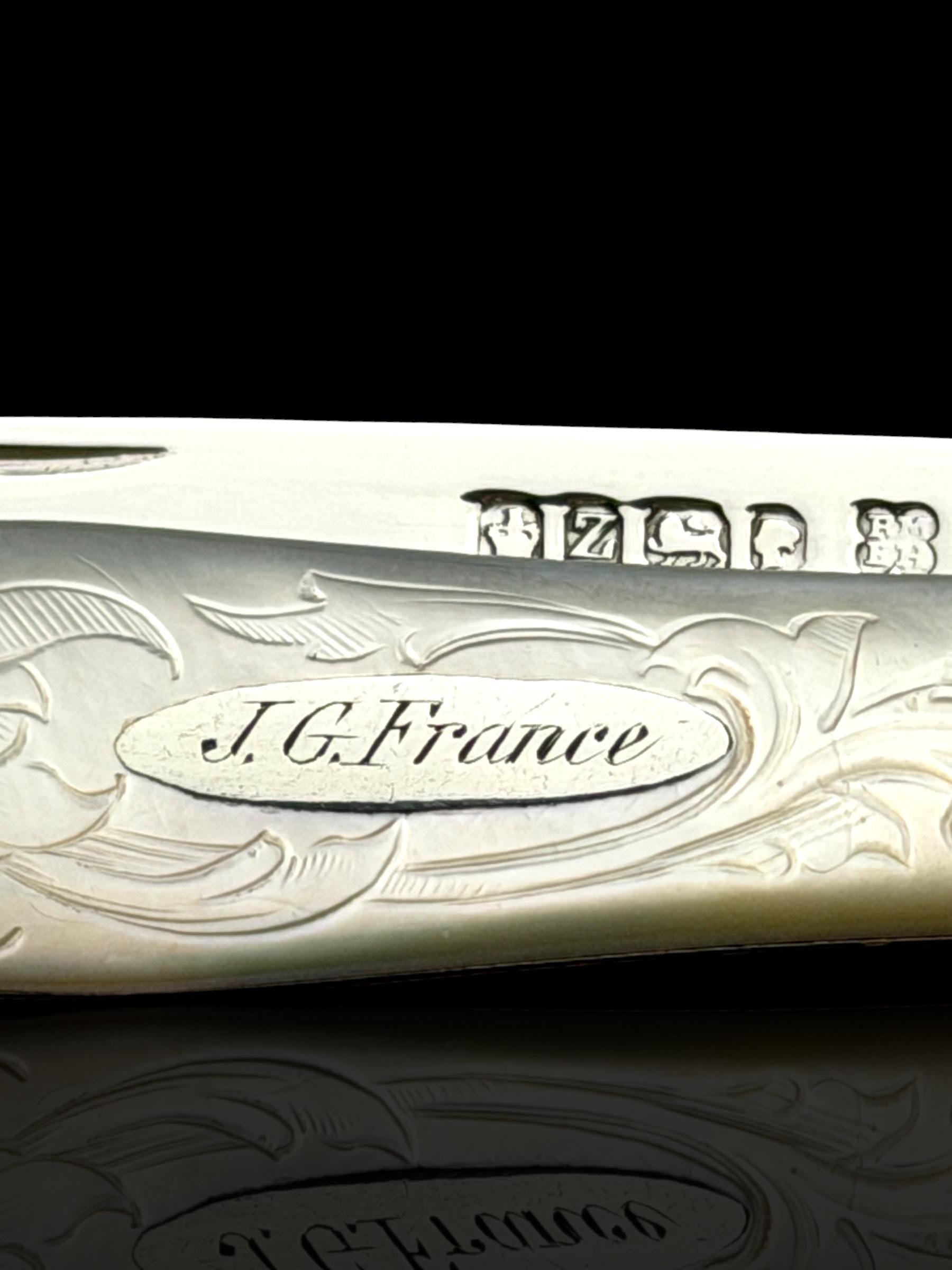 Antique Pocket Knife. 1876, Mother of Pearl and Sterling Silver. Cased.