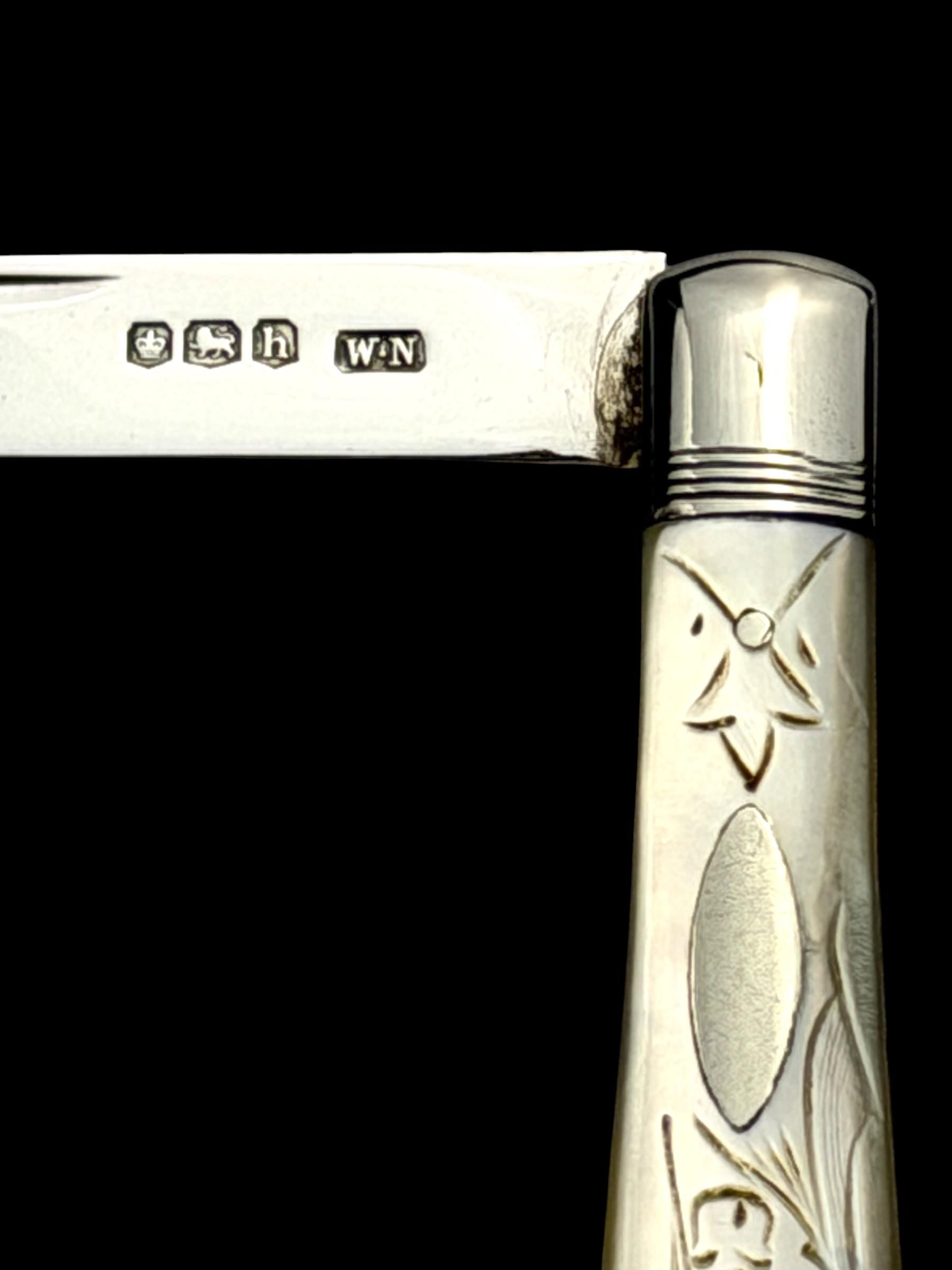 Antique Pocket Knife. 1925, Mother of Pearl and Sterling Silver.