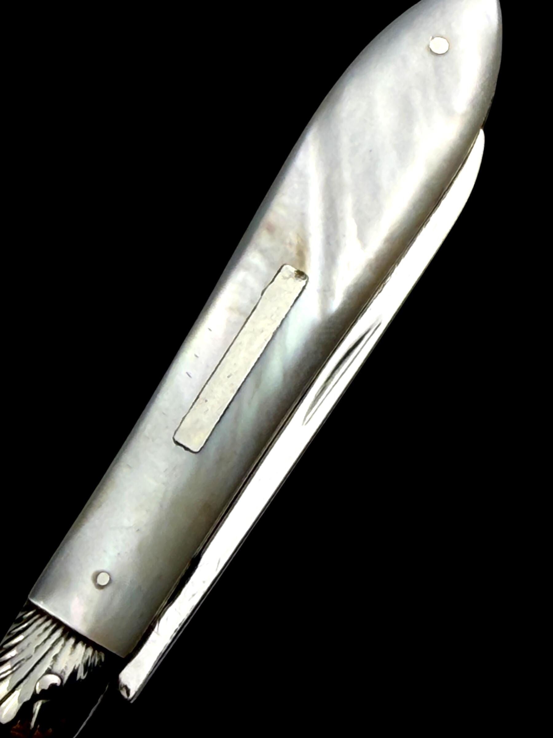 Antique Pocket Knife. 1906, Mother of Pearl and Sterling Silver.