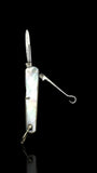 Vintage Pocket Knife Key Ring. Early 19th Century, Mother of Pearl and Steel.