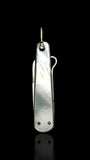 Vintage Pocket Knife Key Ring. Early 19th Century, Mother of Pearl and Steel.