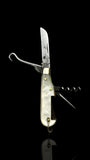 Vintage Pocker Knife Key Ring. Early 19th Century, Mother of Pearl and Steel.
