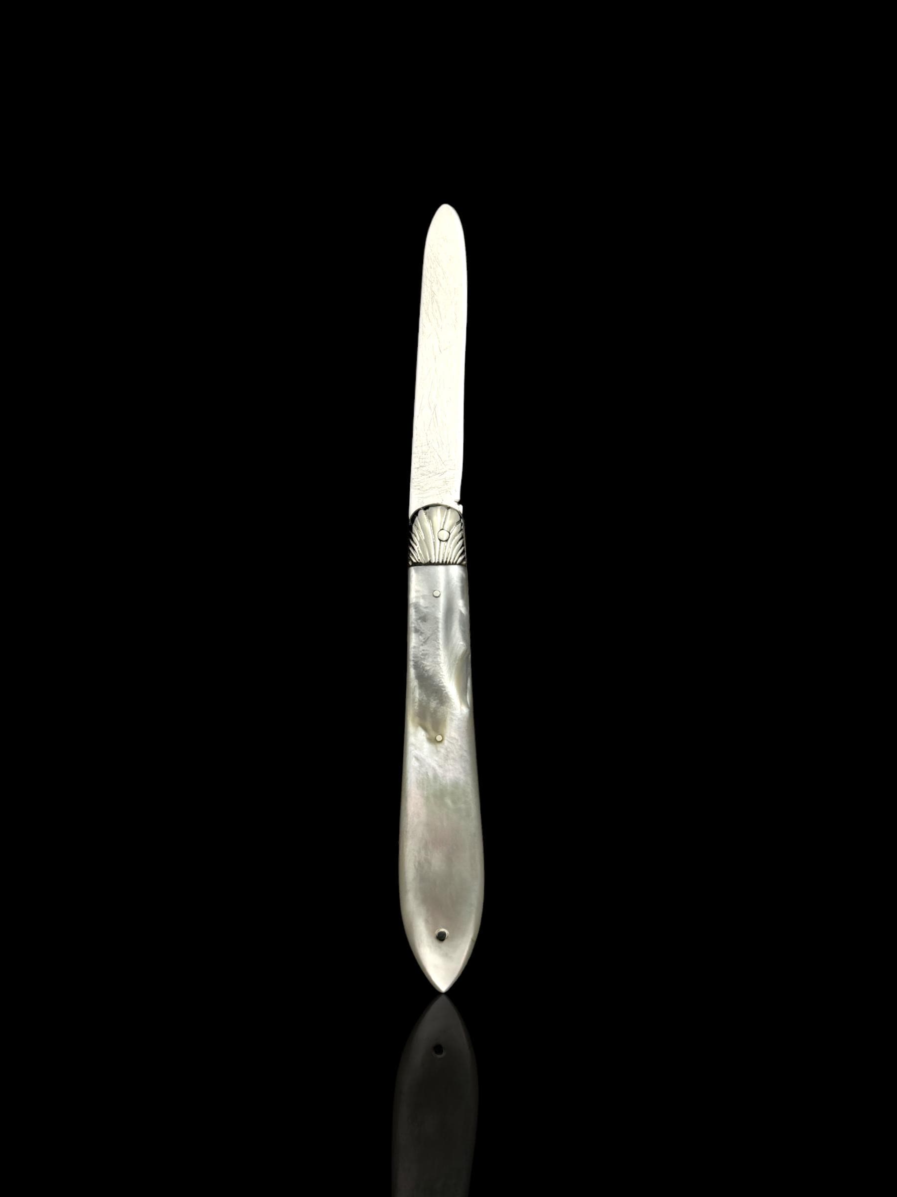 Antique Pocket Knife. 1906, Mother of Pearl and Sterling Silver.