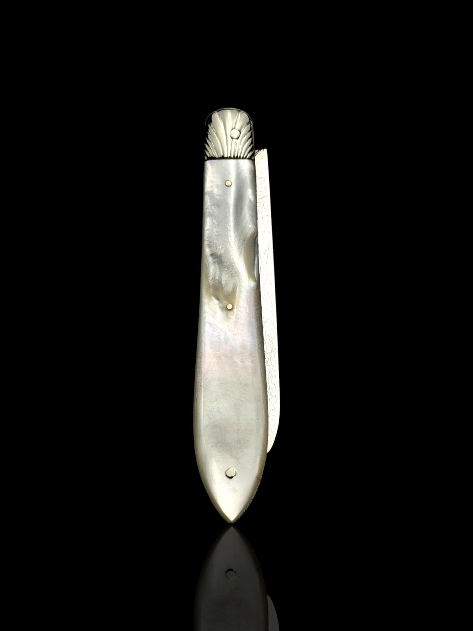 Antique Pocket Knife. 1906, Mother of Pearl and Sterling Silver.