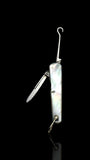 Vintage Pocket Knife Key Ring. Early 19th Century, Mother of Pearl and Steel.